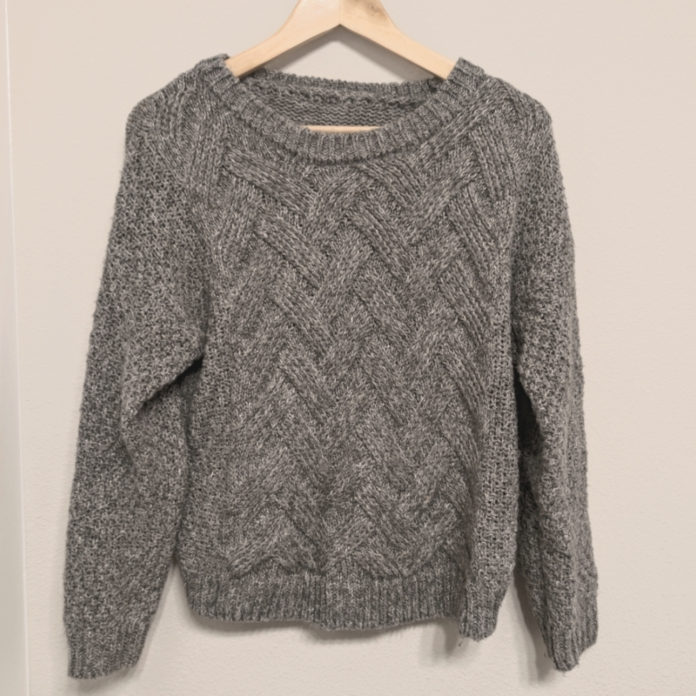 Gray Cable Knit Sweater